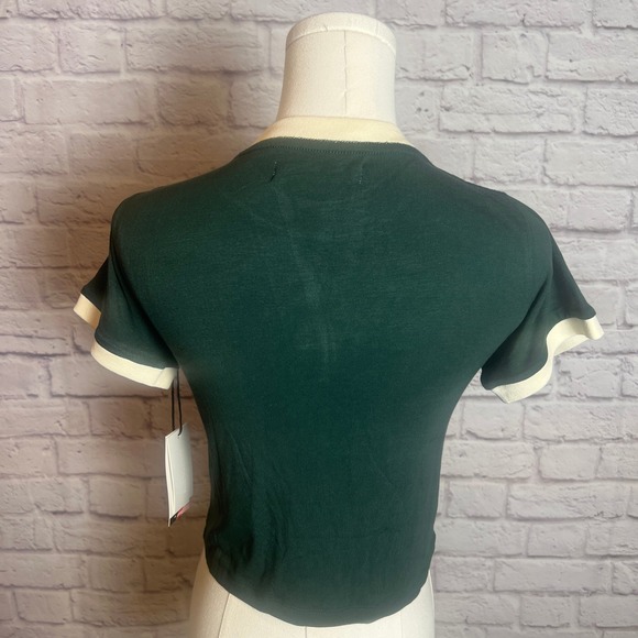 Honor The Gift Women's S Green Graphic T-Shirt Rayon Stretch Retro Streetcore - Picture 3 of 8